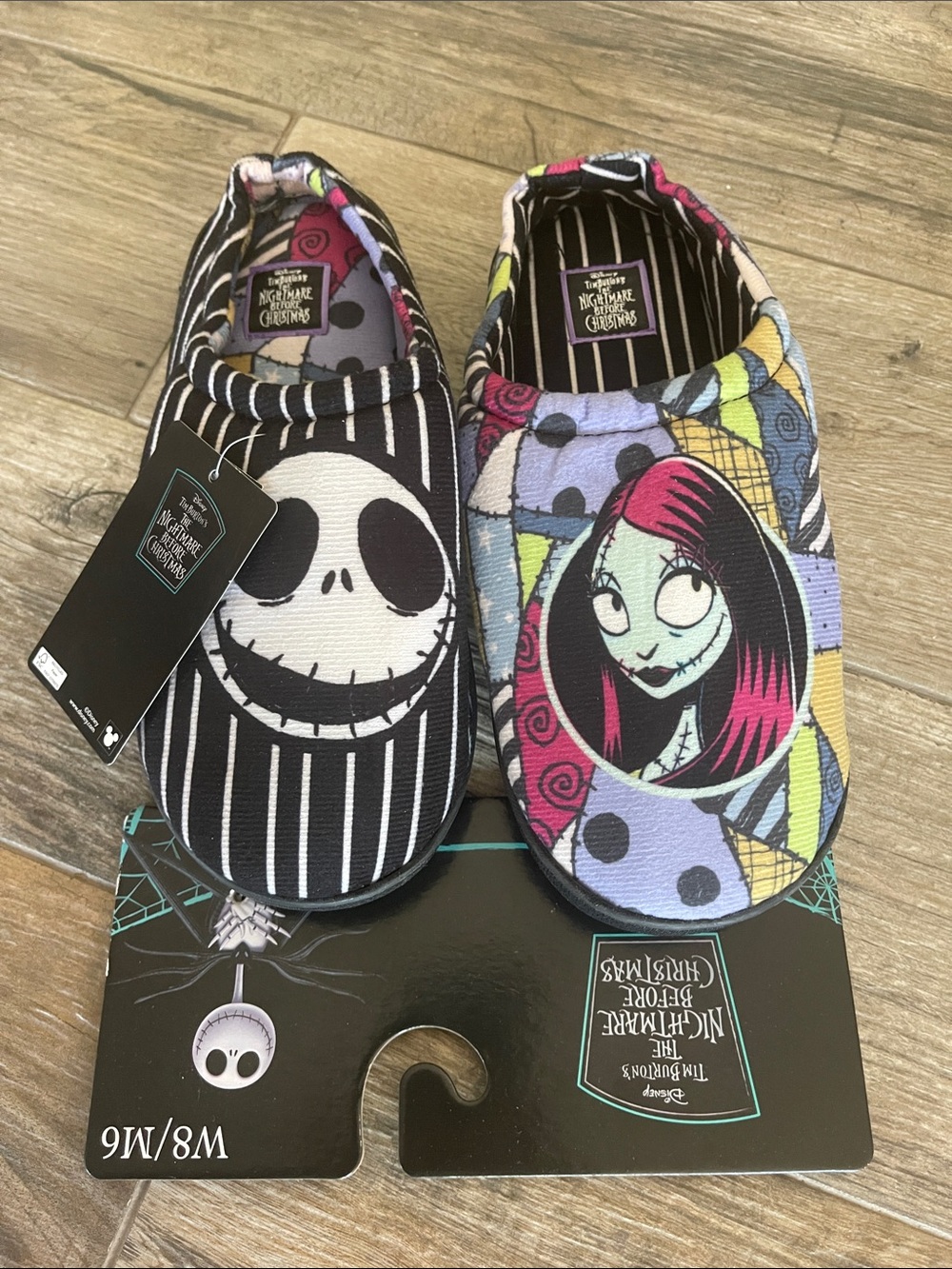 Disney The Nightmare Before Christmas Black Purple Pink Slip-On Slippers